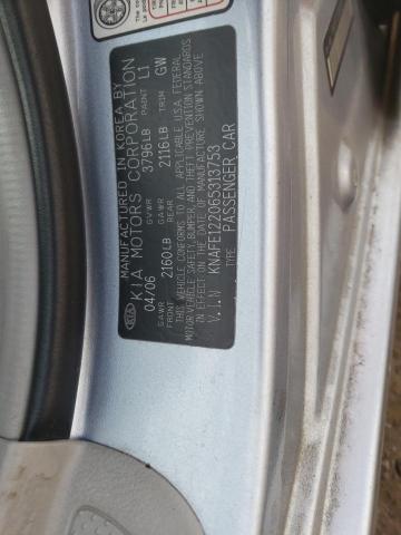 Photo 10 from auction – 2006 KIA SPECTRA LX with VIN KNAFE122065313753