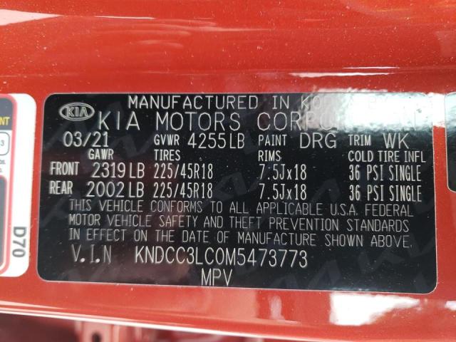 Photo 10 from auction – 2021 KIA NIRO TOURI with VIN KNDCC3LC0M5473773