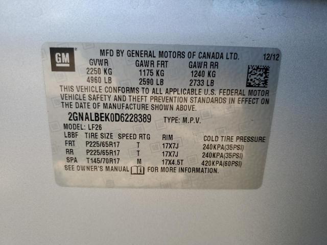 Photo 10 from auction – 2013 CHEVROLET EQUINOX LS with VIN 2GNALBEK0D6228389