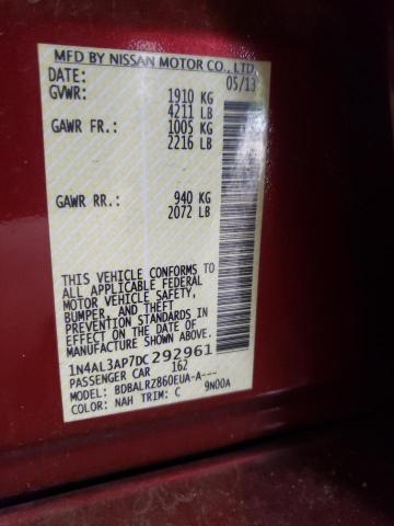 Photo 10 from auction – 2013 NISSAN ALTIMA 2.5 with VIN 1N4AL3AP7DC292961