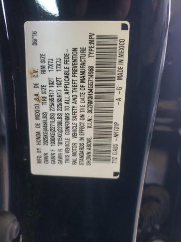 Photo 10 from auction – 2016 HONDA CR-V EX with VIN 3CZRM3H54GG714968