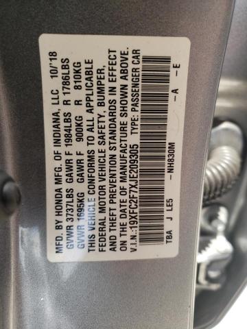 Photo 10 from auction – 2018 HONDA CIVIC EX with VIN 19XFC2F7XJE209305