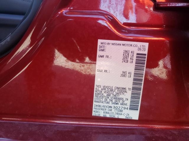 Photo 10 from auction – 2021 NISSAN ALTIMA SL with VIN 1N4BL4EV1MN302794