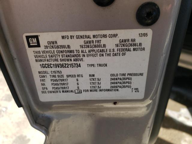 Photo 10 from auction – 2006 CHEVROLET SILVERADO with VIN 1GCEC19V36Z215734