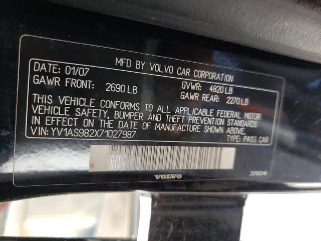 Photo 10 from auction – 2007 VOLVO S80 3.2 with VIN YV1AS982X71027987