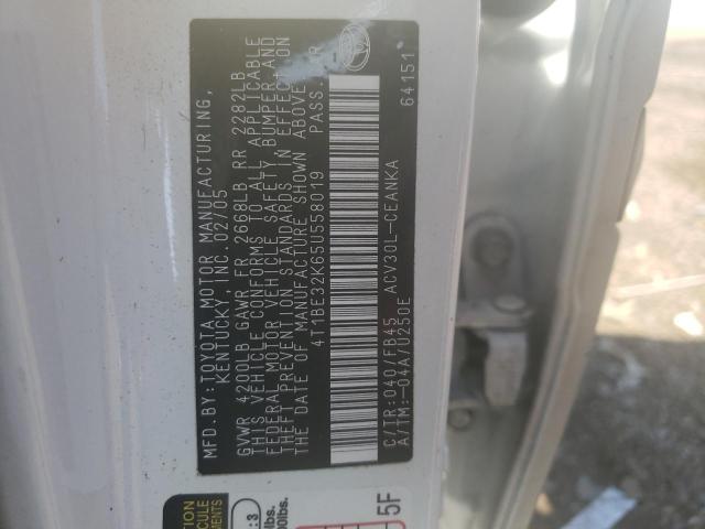 Photo 10 from auction – 2005 TOYOTA CAMRY LE with VIN 4T1BE32K65U558019