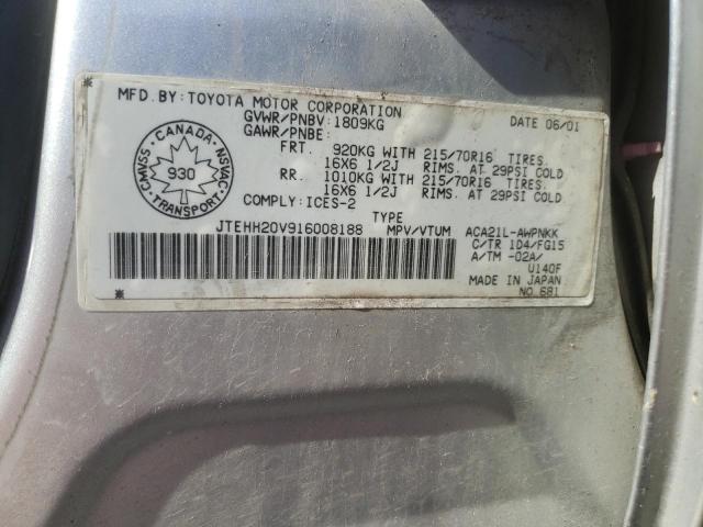 Photo 10 from auction – 2001 TOYOTA RAV4 with VIN JTEHH20V916008188