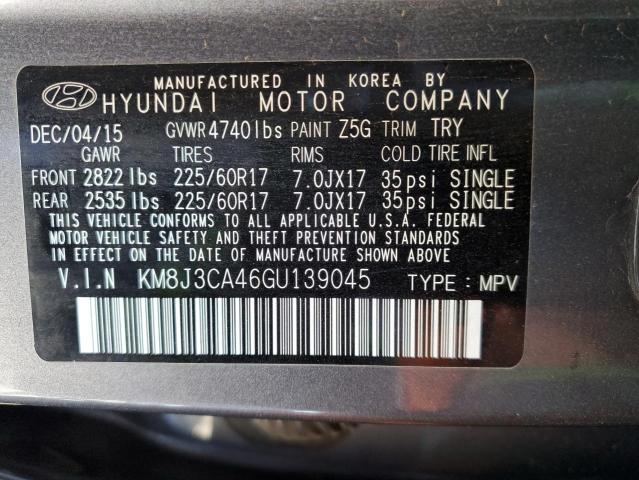 Photo 10 from auction – 2016 HYUNDAI TUCSON LIM with VIN KM8J3CA46GU139045