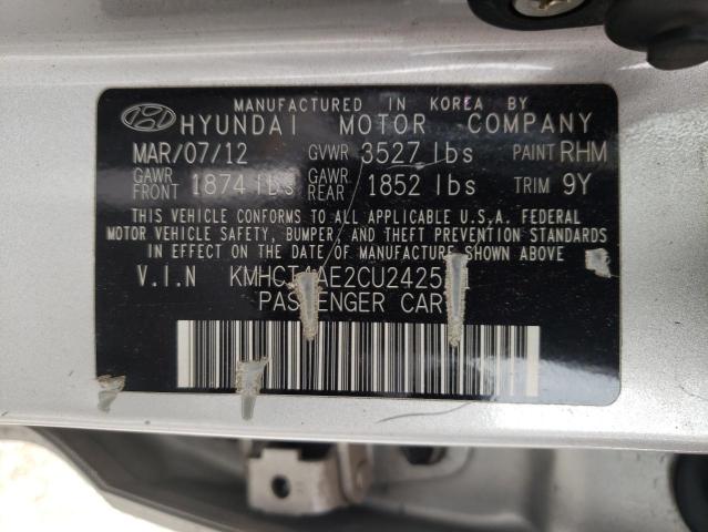 Foto 10 de la subasta – 2012 HYUNDAI ACCENT GLS con VIN KMHCT4AE2CU242531