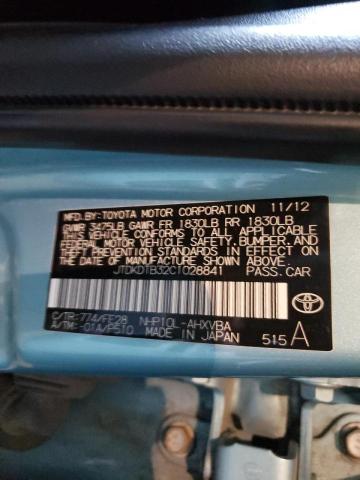 Photo 10 from auction – 2012 TOYOTA PRIUS C with VIN JTDKDTB32C1028841