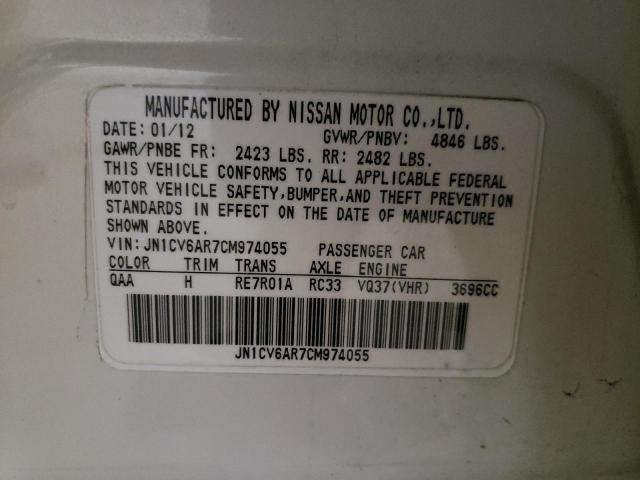 Photo 10 from auction – 2012 INFINITI G37 with VIN JN1CV6AR7CM974055
