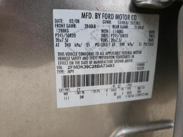 Photo 10 from auction – 2008 FORD EDGE LIMIT with VIN 2FMDK39C28BA73483