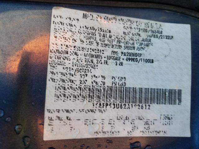 Photo 10 from auction – 2002 FORD TAURUS SE with VIN 1FAFP53U62A192612