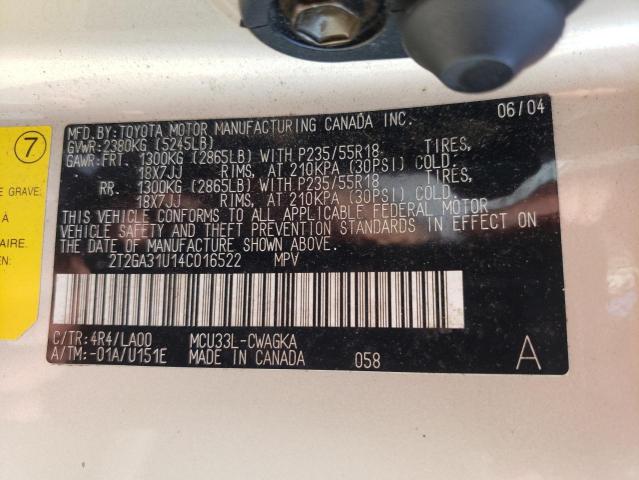 Photo 10 from auction – 2004 LEXUS RX 330 with VIN 2T2GA31U14C016522