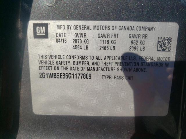 Photo 10 from auction – 2016 CHEVROLET IMPALA LIM with VIN 2G1WB5E36G1177809