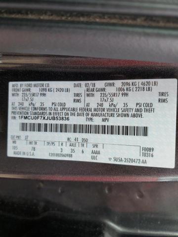 Photo 10 from auction – 2018 FORD ESCAPE S with VIN 1FMCU0F7XJUB53836