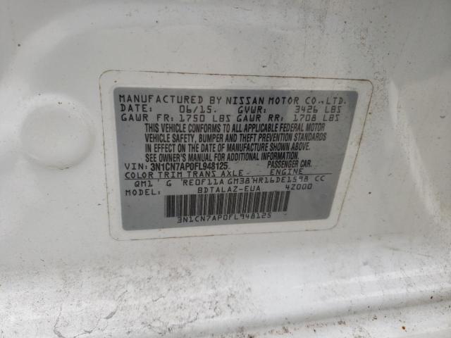 Photo 10 from auction – 2015 NISSAN VERSA S with VIN 3N1CN7AP0FL948125