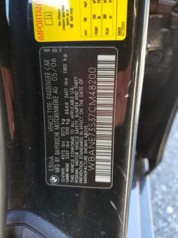 Photo 10 from auction – 2007 BMW 530 I with VIN WBANE73537CM48200