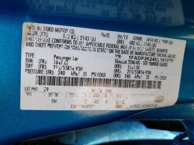 Photo 10 from auction – 2014 FORD FOCUS SE with VIN 1FADP3K24EL161878
