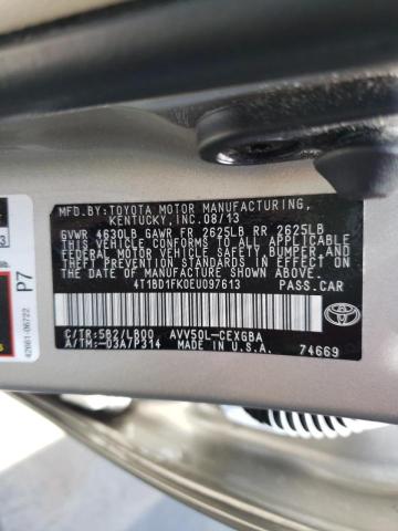 Photo 10 from auction – 2014 TOYOTA CAMRY HYBR with VIN 4T1BD1FK0EU097613
