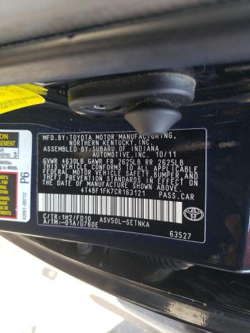Photo 10 from auction – 2012 TOYOTA CAMRY BASE with VIN 4T4BF1FK7CR163121