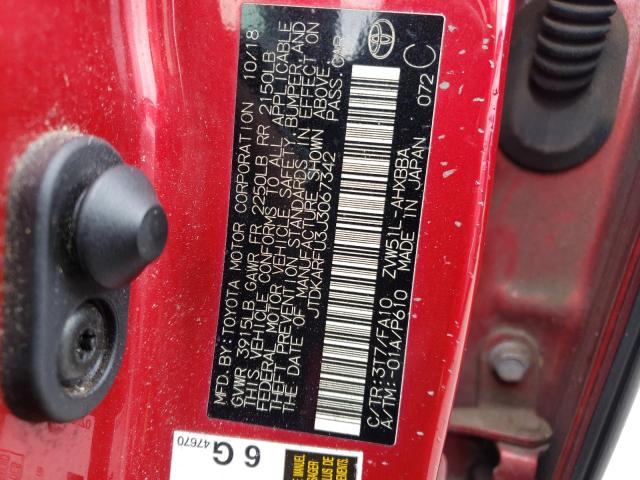Photo 10 from auction – 2018 TOYOTA PRIUS with VIN JTDKARFU3J3067342