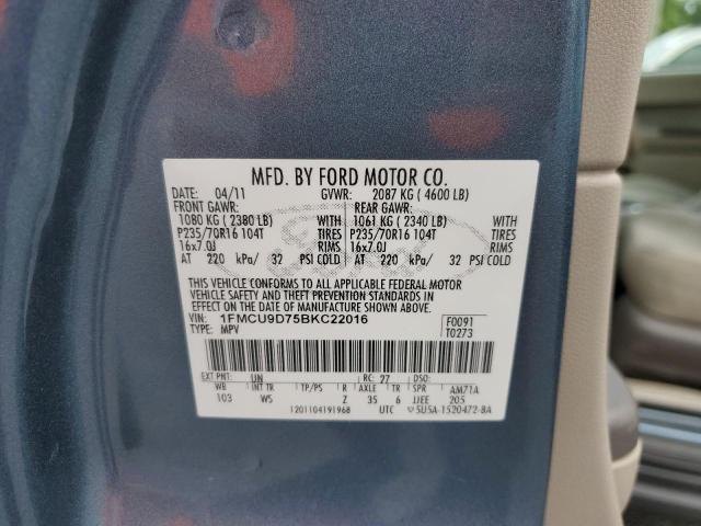 Photo 10 from auction – 2011 FORD ESCAPE XLT with VIN 1FMCU9D75BKC22016