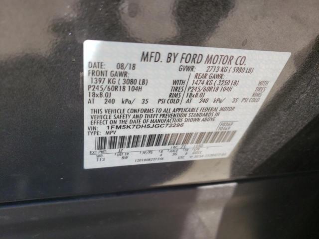 Photo 10 from auction – 2018 FORD EXPLORER X with VIN 1FM5K7DH5JGC72296