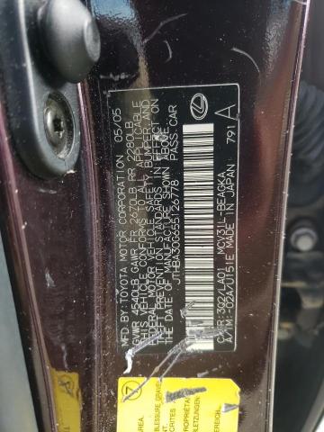 Photo 10 from auction – 2005 LEXUS ES330 with VIN JTHBA30G655126778