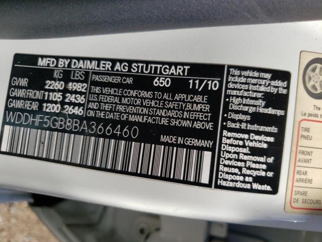 Photo 10 from auction – 2011 MERCEDES-BENZ E 350 with VIN WDDHF5GB8BA366460