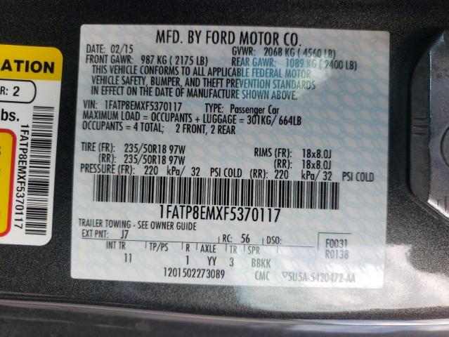 Photo 10 from auction – 2015 FORD MUSTANG with VIN 1FATP8EMXF5370117