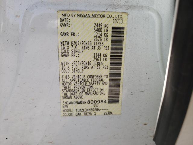Photo 10 from auction – 2014 NISSAN XTERRA X with VIN 5N1AN0NW0EN800984