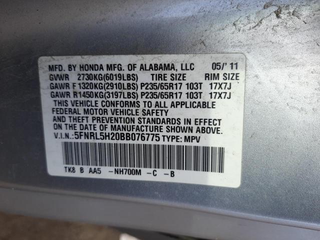 Photo 10 from auction – 2011 HONDA ODYSSEY LX with VIN 5FNRL5H20BB076775