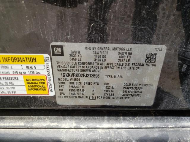 Photo 10 from auction – 2015 GMC ACADIA SLT with VIN 1GKKVRKD2FJ212596
