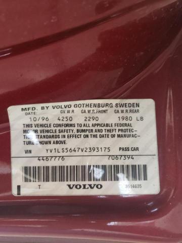Photo 10 from auction – 1997 VOLVO 850 GLT with VIN YV1LS5647V2393175