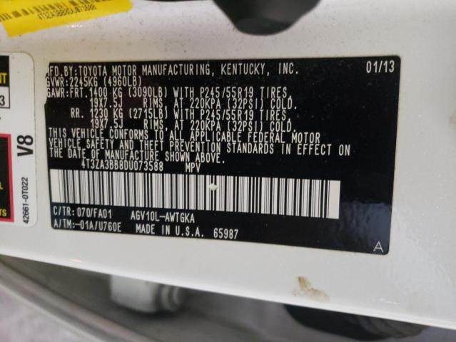 Photo 10 from auction – 2013 TOYOTA VENZA LE with VIN 4T3ZA3BB8DU073588