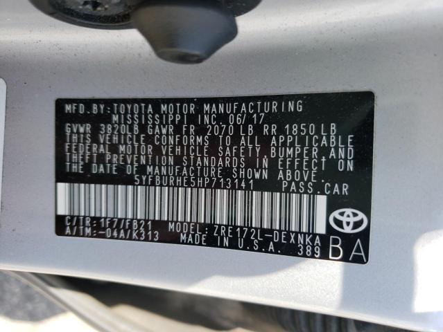 Photo 10 from auction – 2017 TOYOTA COROLLA L with VIN 5YFBURHE5HP713141