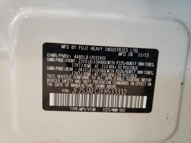 Photo 10 from auction – 2014 SUBARU FORESTER 2 with VIN JF2SJAEC2EH533332