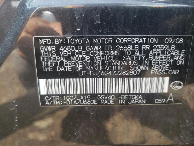 Zdjęcie 10 z aukcji – 2009 LEXUS ES 350 z VIN JTHBJ46G492282807