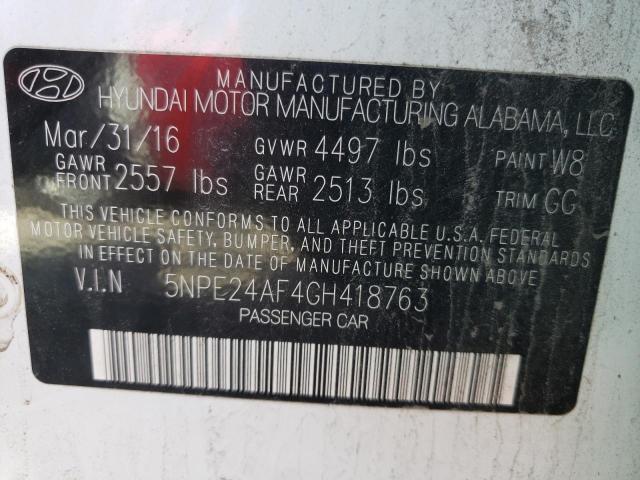 Photo 10 from auction – 2016 HYUNDAI SONATA SE with VIN 5NPE24AF4GH418763