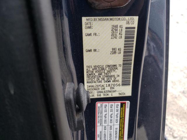 Photo 10 from auction – 2010 NISSAN ALTIMA S with VIN 1N4AL2EP1AC187056