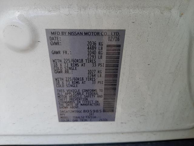 Photo 10 from auction – 2016 NISSAN ROGUE S with VIN 5N1AT2MT6GC805985