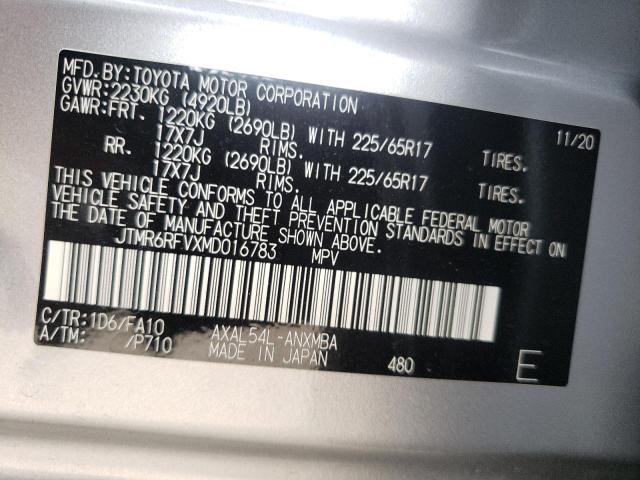 Photo 10 from auction – 2021 TOYOTA RAV4 XLE with VIN JTMR6RFVXMD016783