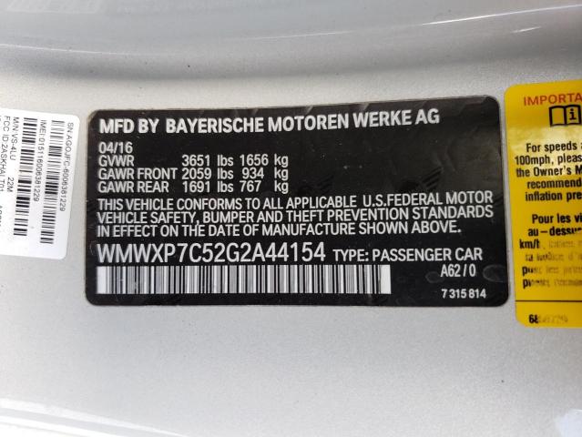 Photo 10 from auction – 2016 MINI COOPER S with VIN WMWXP7C52G2A44154