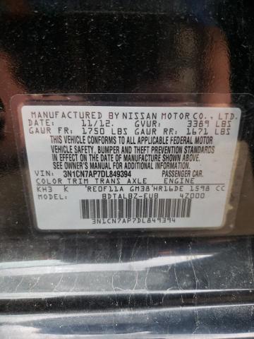 Photo 10 from auction – 2013 NISSAN VERSA S with VIN 3N1CN7AP7DL849394