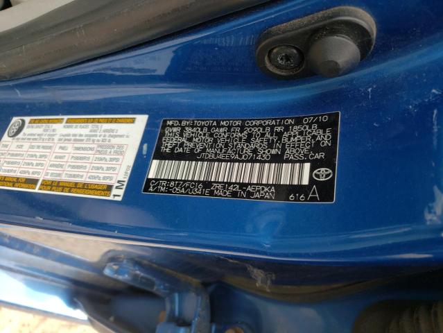 Photo 10 from auction – 2010 TOYOTA COROLLA with VIN JTDBU4EE9AJ071430