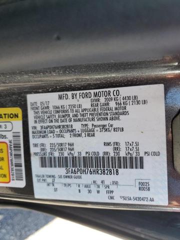 Photo 10 from auction – 2017 FORD FUSION SE with VIN 3FA6P0H76HR382818
