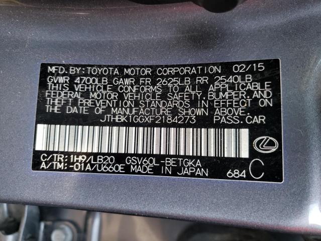 Photo 10 from auction – 2015 LEXUS ES 350 with VIN JTHBK1GGXF2184273
