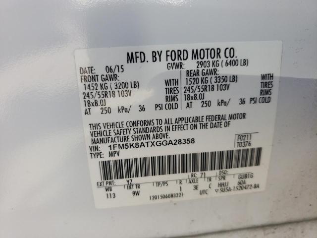 Photo 10 from auction – 2016 FORD EXPLORER P with VIN 1FM5K8ATXGGA28358