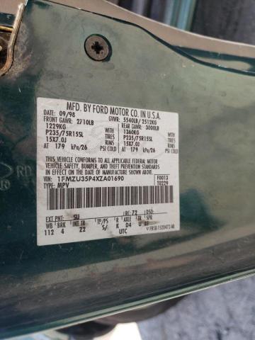 Photo 10 from auction – 1999 FORD EXPLORER with VIN 1FMZU35P4XZA01690